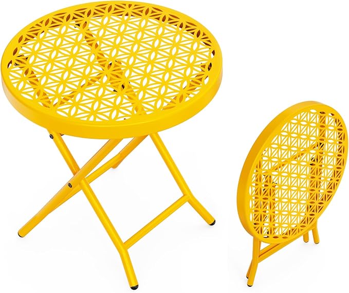VINGLI Patio Folding Side Table, Small Outdoor Table by VINGLI