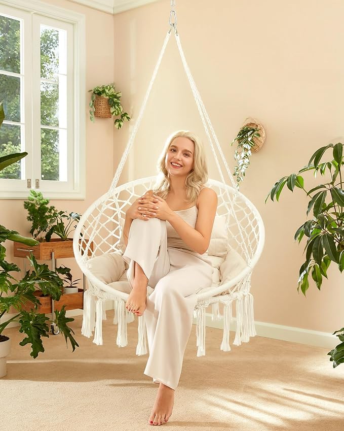 Greenstell Hammock Chair, Macrame Swing Chair - Image 2