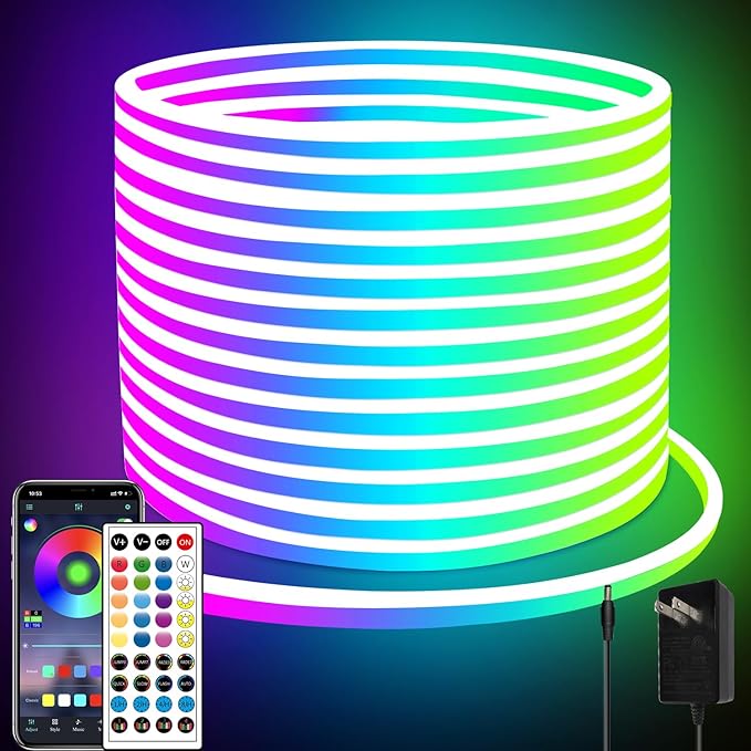 66FT Neon LED Rope Lights IP65 Waterproof LED Lights by segrass