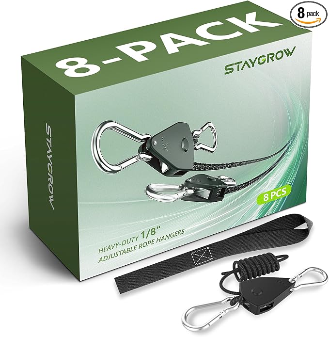 8-Pack 1/8” Ratchet Straps, Heavy Duty Ratchet Tie Down Straps Kayak Hanger by STAYGROW