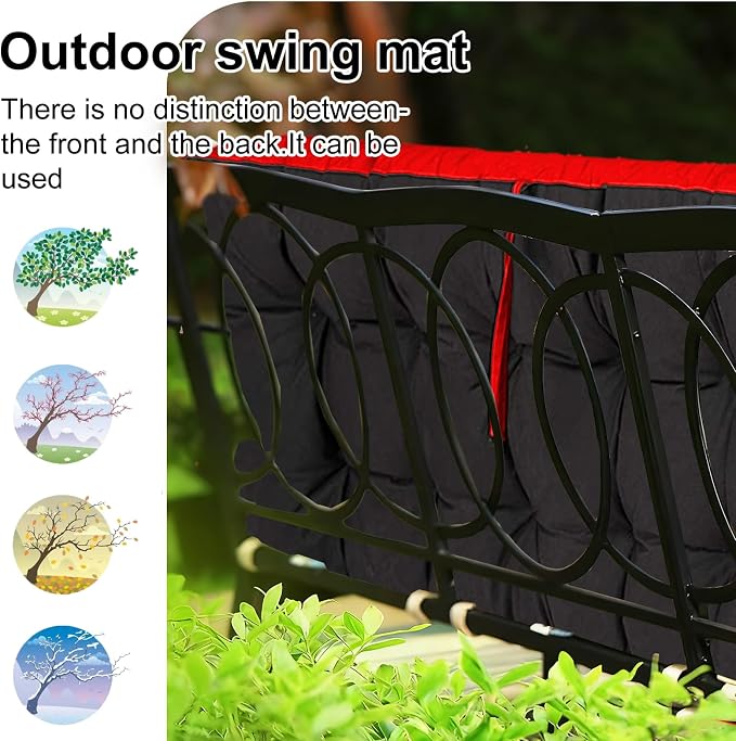 Waterproof Porch Swing Cushion Replacement, Thick 2–3 Seat Swing Seat Cushion - Image 4