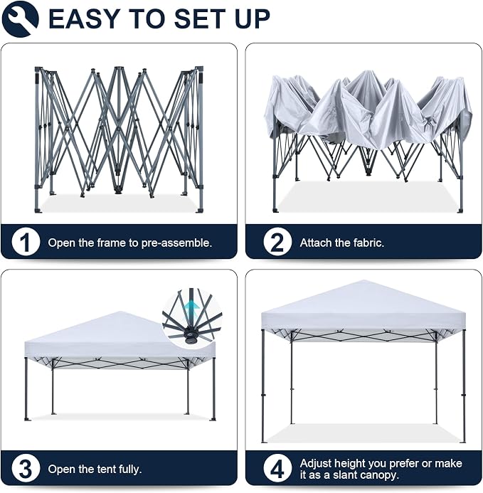 COOSHADE Durable Easy Pop Up Canopy Tent 12x12Ft - Image 3