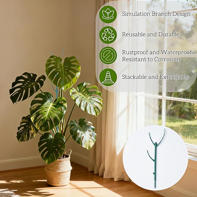 5 Pack Adjustable Plant Support Stakes, Stackable Plant Support Pole - Image 6