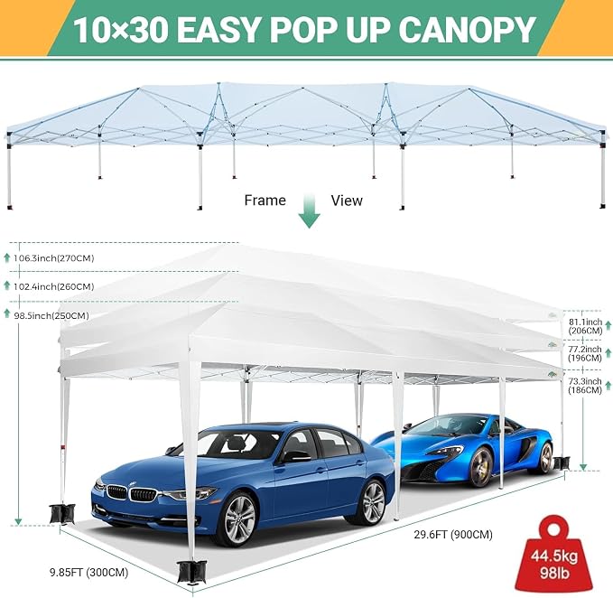 COBIZI 10x30 Pop Up Canopy Tent - Image 2