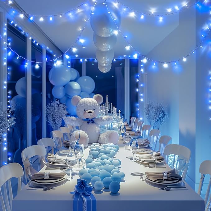 JMEXSUSS 400 LED Christmas Lights Indoor Outdoor, 132 ft 8 Modes Blue and White - Image 6