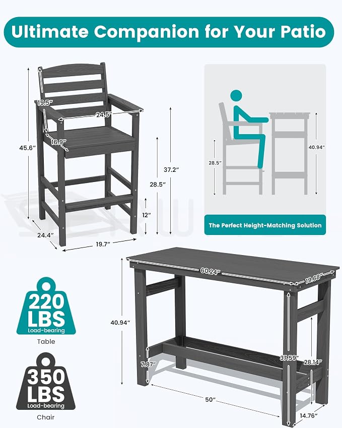SERWALL Outdoor Bar Set - Image 7