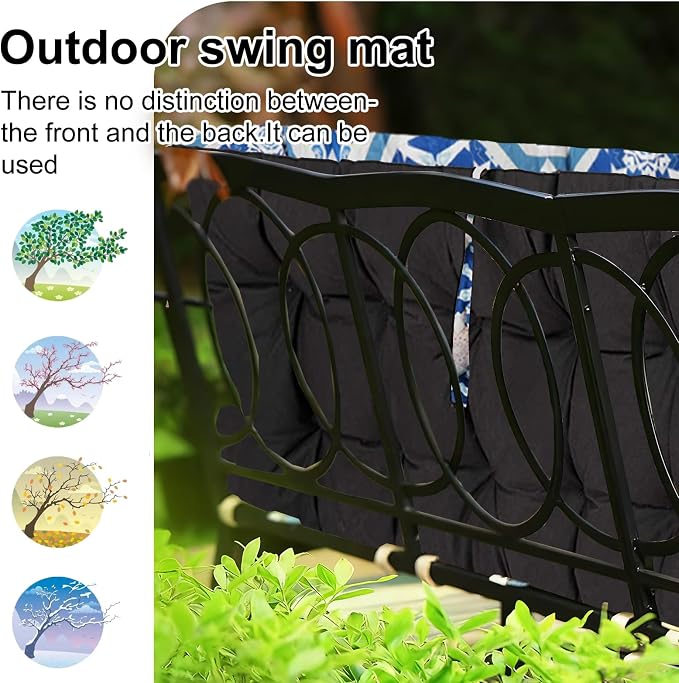 Waterproof Porch Swing Cushion Replacement, 2–3 Seat Swing Seat Cushion - Image 4