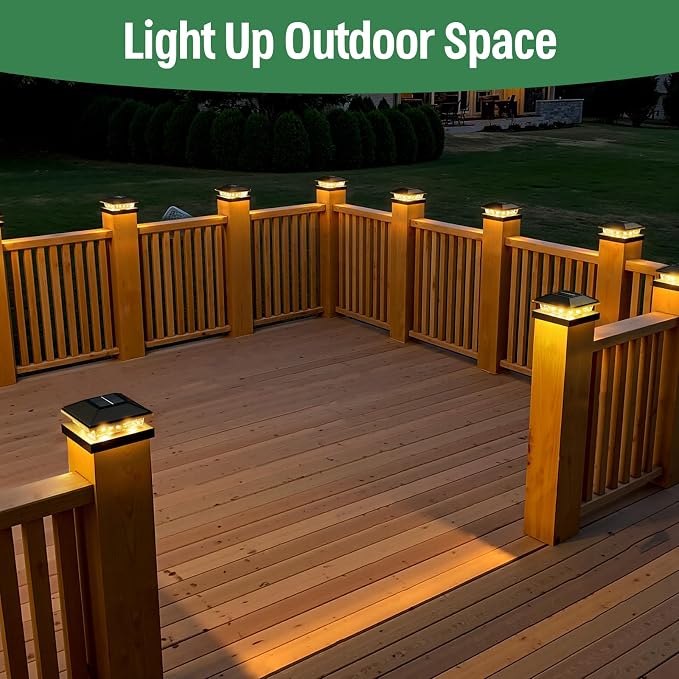 Post Cap Lights 6pack, 4x4 Deck Fence Post Solar Lights Outdoor - Image 6