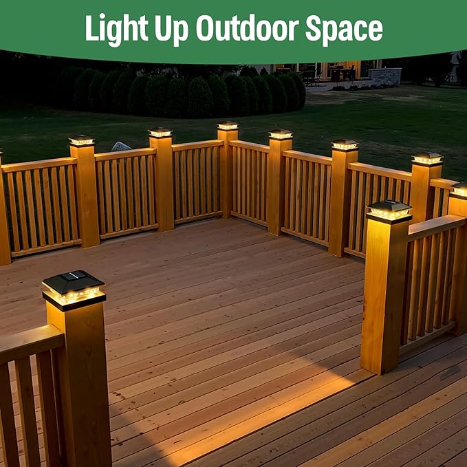 16pack Modern Black Solar LED Post Cap Lights, 16 x LED, Waterproof, Solar - Image 6
