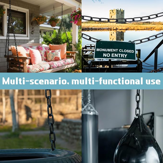 Heavy Duty Porch Swing Hanging Chain Kit 1500 Lbs Capacity, 4 Quick Links & 2 - Image 7