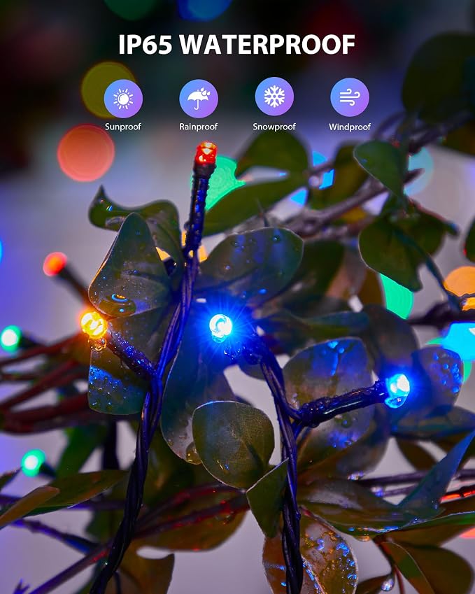 Brightown 2 Pack Solar String Lights Outdoor, Each 46Ft 120 LED Solar String - Image 4