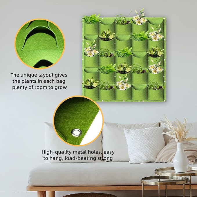 LITLANDSTAR Planter, 25 Pockets Hanging Vertical Wall Bag, Indoor-Outdoor Use - Image 4
