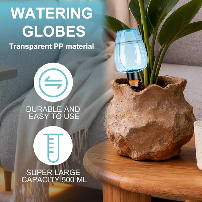 4 Pcs Plant Watering Globes Self Watering Planter Insert Plants Top Fill Water - Image 5