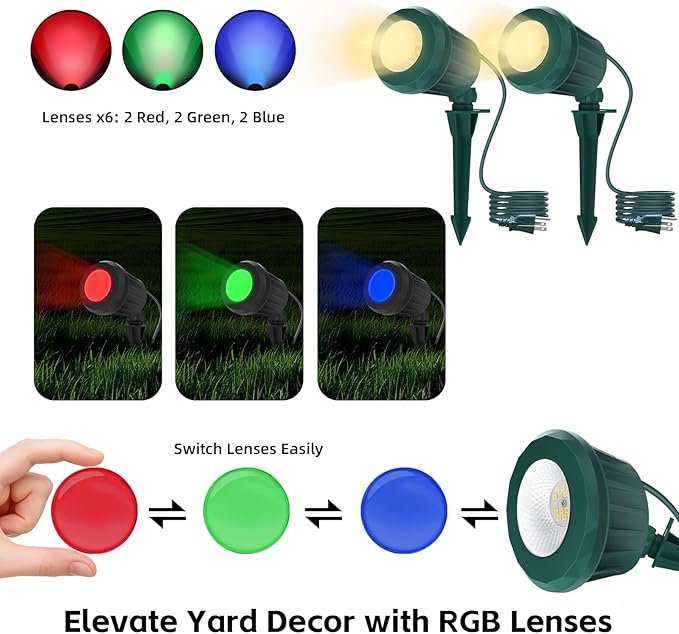 Spotlight Outdoor – 120V Plug-in, 2700K Warm White LED Landscape Spot Lights - Image 2