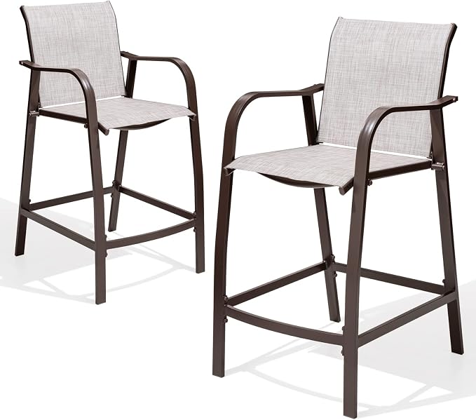 Crestlive Products Outdoor Bar Stools Set of 2, Counter Height Bar Stool - Image 3