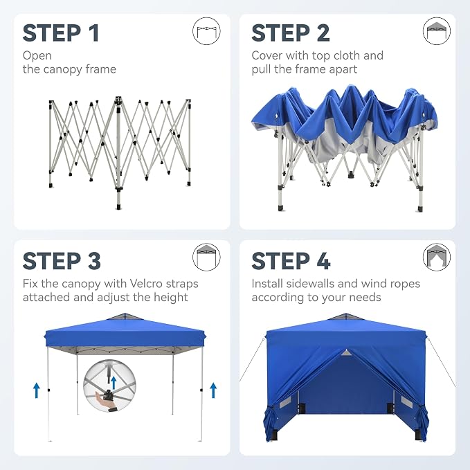 PHI VILLA 10x10 Pop Up Canopy Tent - Image 7