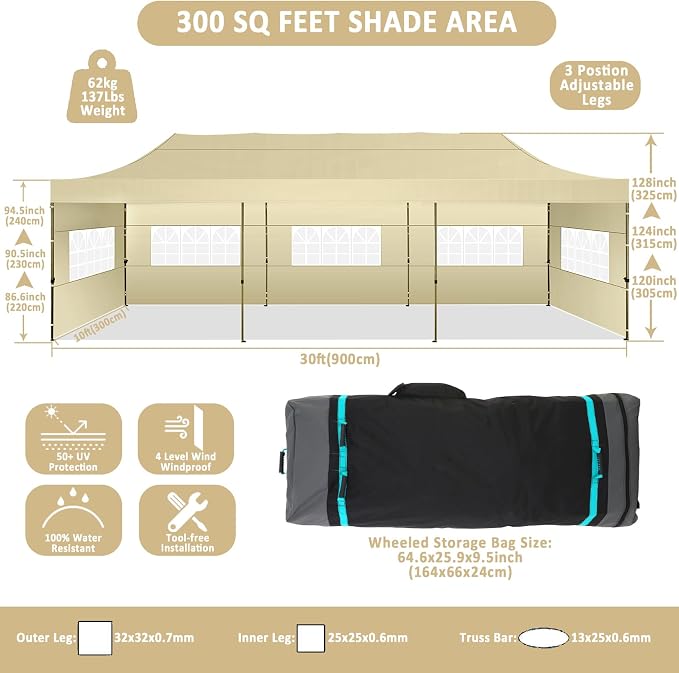 COBIZI 10x30 Pop Up Canopy - Image 4