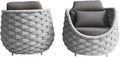 TWT 2 Pieces Patio Furniture Aluminum Armchair, All-Weather Teslin Rope Outdoor by TWT