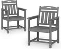 Patio Chairs Set of 2, HDPE Outdoor Dining Chairs by Suunyn