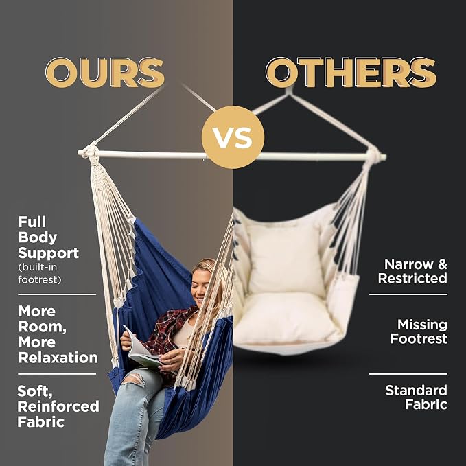 Hanging Hammock Chair Swing – Hanging Chair Outdoor & Indoor - Image 7
