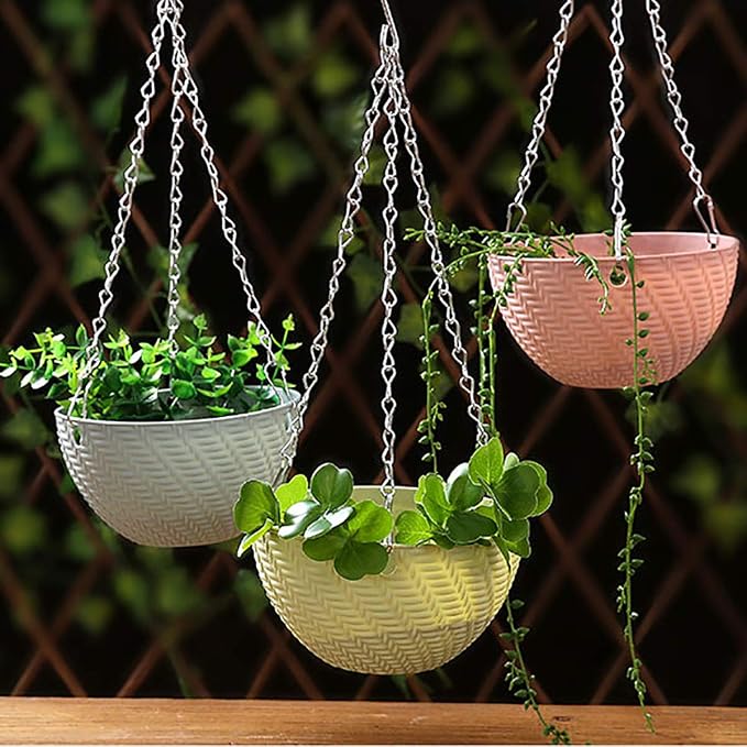 Foraineam 10 Pack Mini Hanging Planters Garden Self-Watering Flower Plant Pot - Image 8