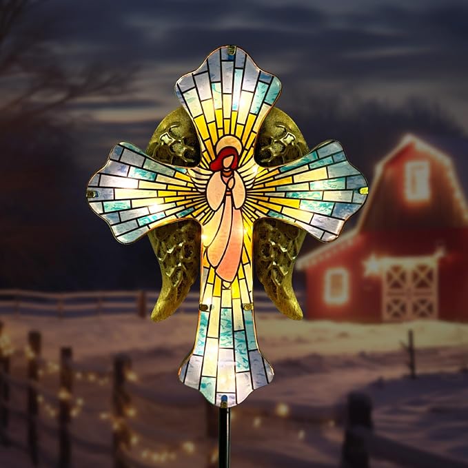 Solar Cross Garden Stake Lights - Image 8