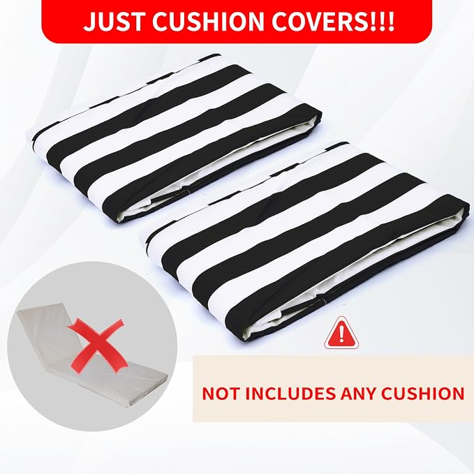 Outdoor Chaise Lounge Cushions Covers - Image 2