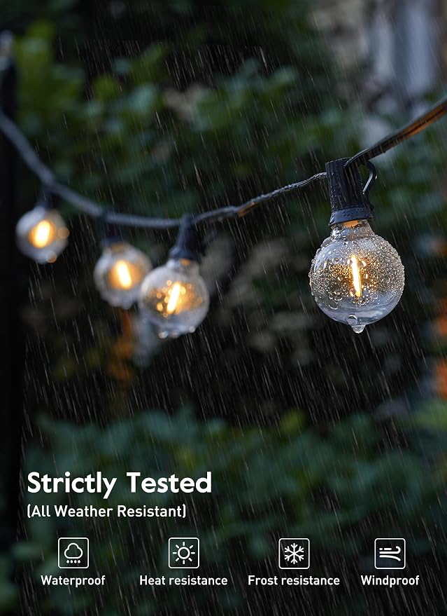 Brightown Outdoor String Lights 69 Feet G40 Globe Patio Lights - Image 2