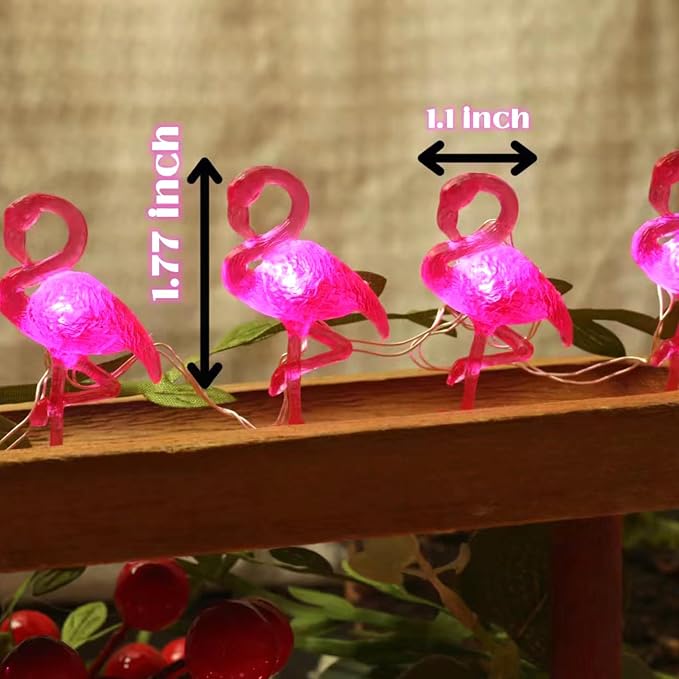 Outdoor Solar Lights for Outside Pink Flamingo Garden Decor 14ft 40LED Solar - Image 2