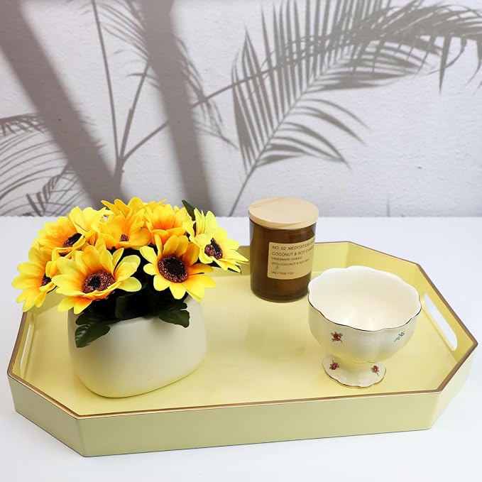 Spsyrine Yellow Plastic Serving Tray - Image 3