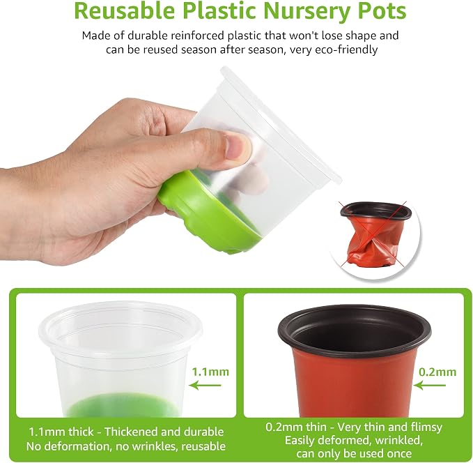 MIXC Thickened Clear Nursery Pots - Image 4