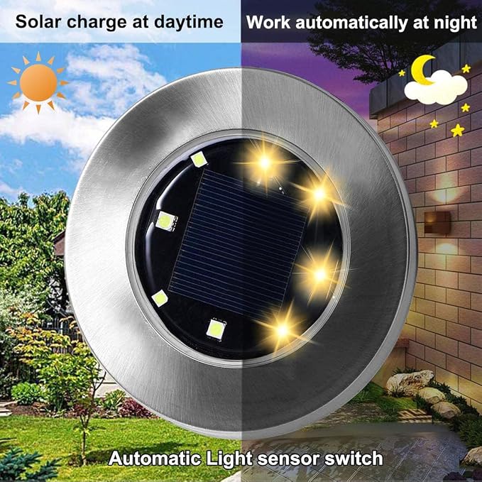 Solar Ground Lights, Waterproof Solar Garden Lights, Upgraded Outdoor Garden - Image 2