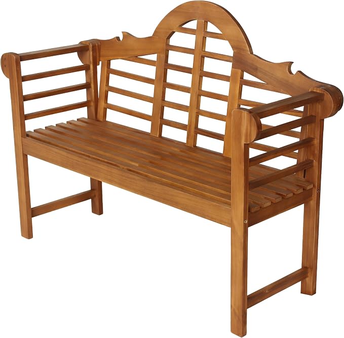 JONATHAN Y BNH103A Lutyens 51.2" 3-Seat Arched 600-Lbs Support Acacia Wood by JONATHANY