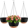 3-Piece Set of 10-Inch Hanging Planters by Unknown
