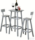 3-Piece Outdoor Counter Height Bar Table Set, HDPE Weather Resistant by NagaBahna