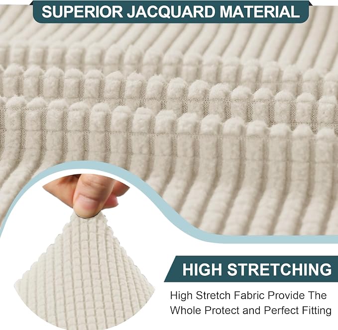 FantasDecor Right Chaise Lounge Cover Stretch Chair Lattice Slipcover - Image 4
