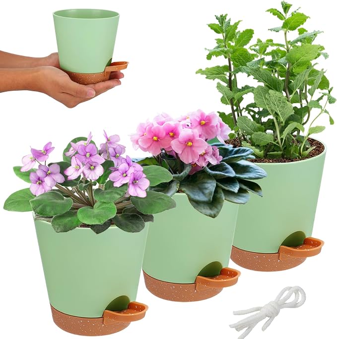 5in Self Watering Pots for Indoor Plants by Aulock