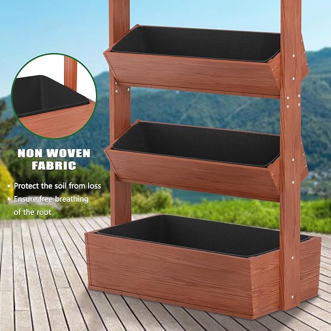 Wooden Vertical Raised Garden Bed, 5 Tier Garden Planters Raised Beds - Image 4