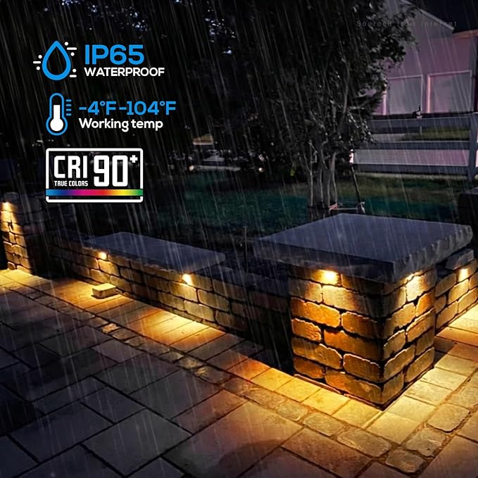 LEONLITE 4 Inch LED Hardscape Lighting, Update Retaining Wall Lights, LED - Image 7