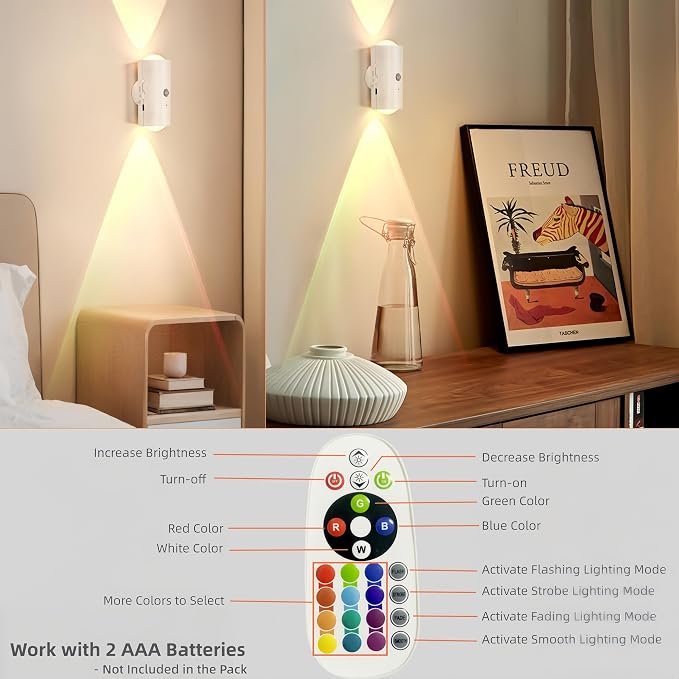 4 Pack Rechargeable Dynamic RGB LED Wall Lamp, Motion-Sensing Step Lights - Image 7
