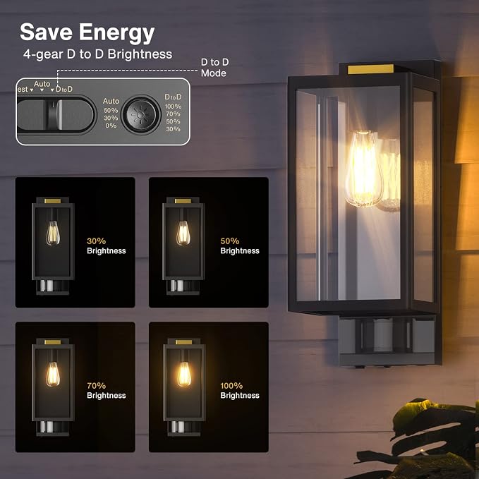 Motion Sensor Outdoor Wall Lights, Dusk to Dawn Outdoor Lighting, Modern Wall - Image 4