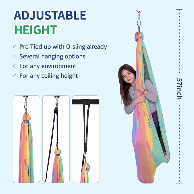 OUTREE Sensory Swing for Kids, Double Layer Therapy Hammock, Indoor Swing - Image 5
