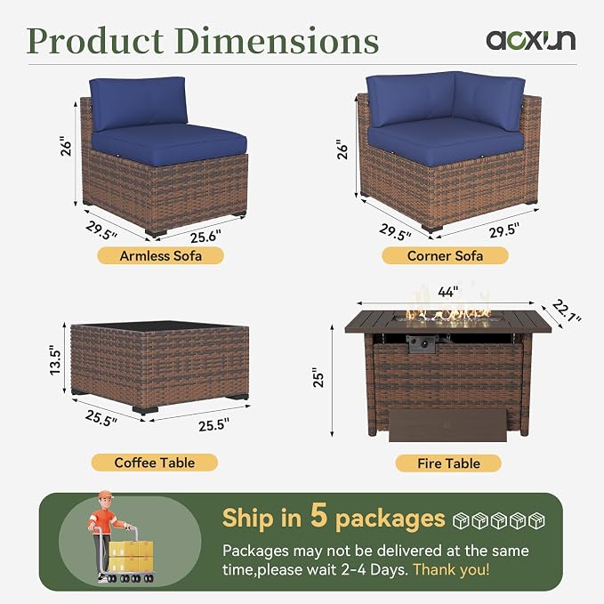 Aoxun 15 Piece Patio Furniture Set - Image 7