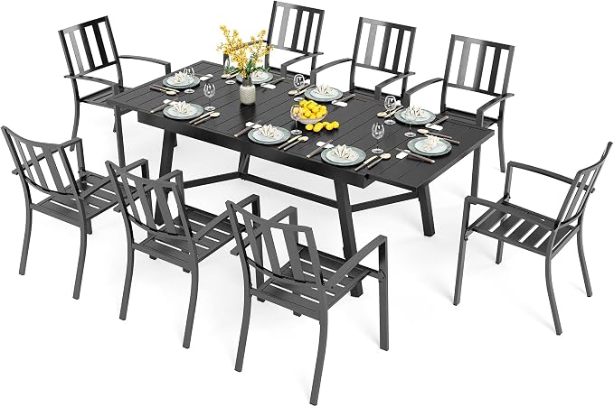 PHI VILLA 9 Pieces Outdoor Dining Set by PHIVILLAThepioneerofcomfortablehouseholdsupplies