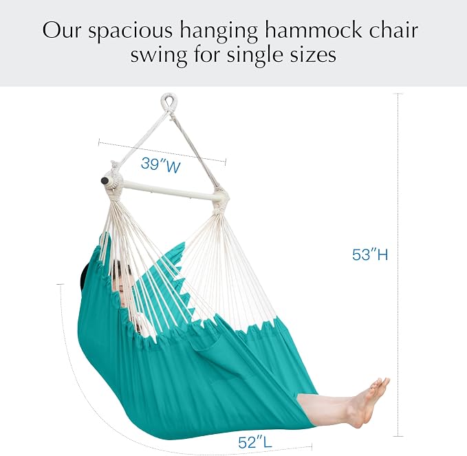PNAEUT Hammock Chair Hanging Rope Swing - Image 5