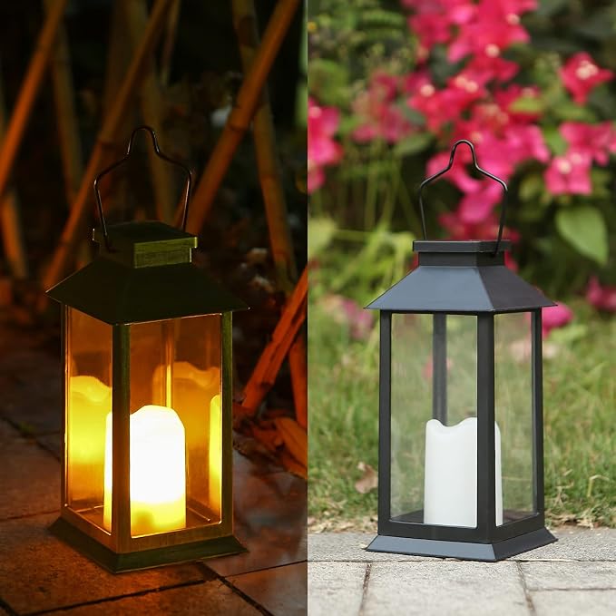 Tomshine 2 Pack Solar Lanterns, Outdoor Garden Hanging Lanterns, 11.8 Inch LED - Image 8