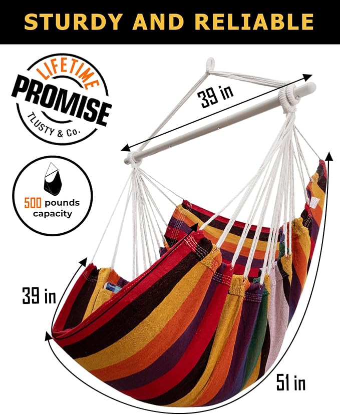 ADVOKAIR Hammock Chair Swing, Heavy-Duty Hanging Rope Swing Seat Supports 500 - Image 4