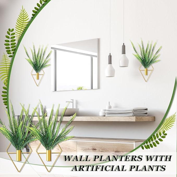 2 Pieces Gold Wall Decor Hanging Planters - Image 7