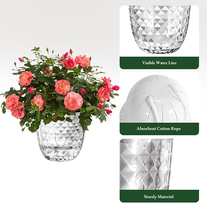 Self Watering Pots for Indoor Plants, Flower Pots, Self Watering Plant Pot-3pcs - Image 3