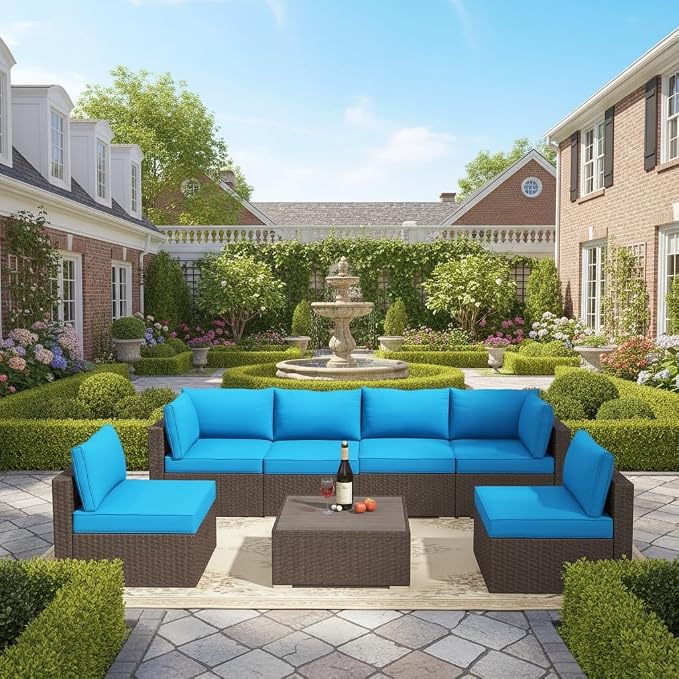 HOMREST Replacement Cushions for Outdoor Furniture, 25x25 Inch 14-Piece Patio - Image 8